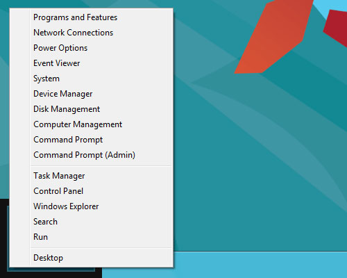 Windows 8 - Quick Access Menu
